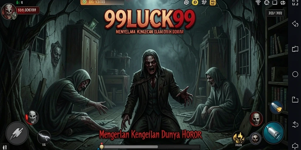 Screenshot gameplay menyeramkan dari 99LUCK99 dengan suasana yang mencekam.