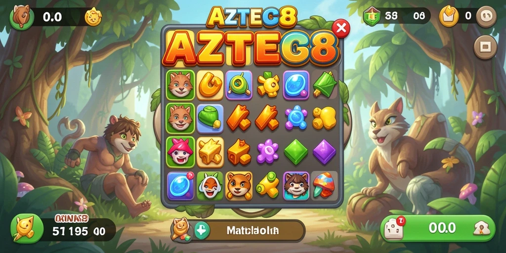 Tampilan gameplay AZTEC88 yang mengasyikkan dengan grafis berwarna-warni.