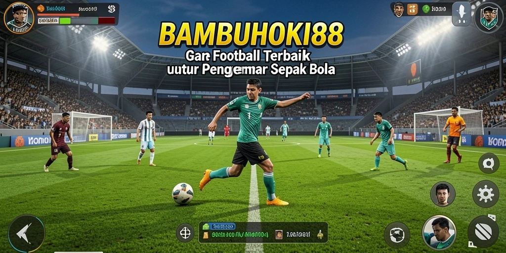 Tampilan gameplay menarik dari BAMBUHOKI88 yang penuh aksi sepak bola.