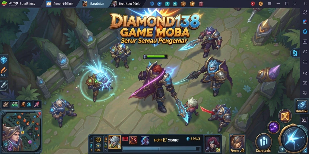 Gameplay seru dari DIAMOND138 dalam pertempuran MOBA.