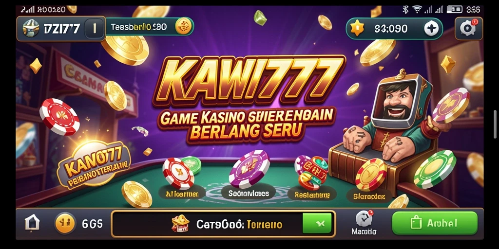 Tampilan gameplay KAWI777 dengan berbagai permainan kasino menarik.