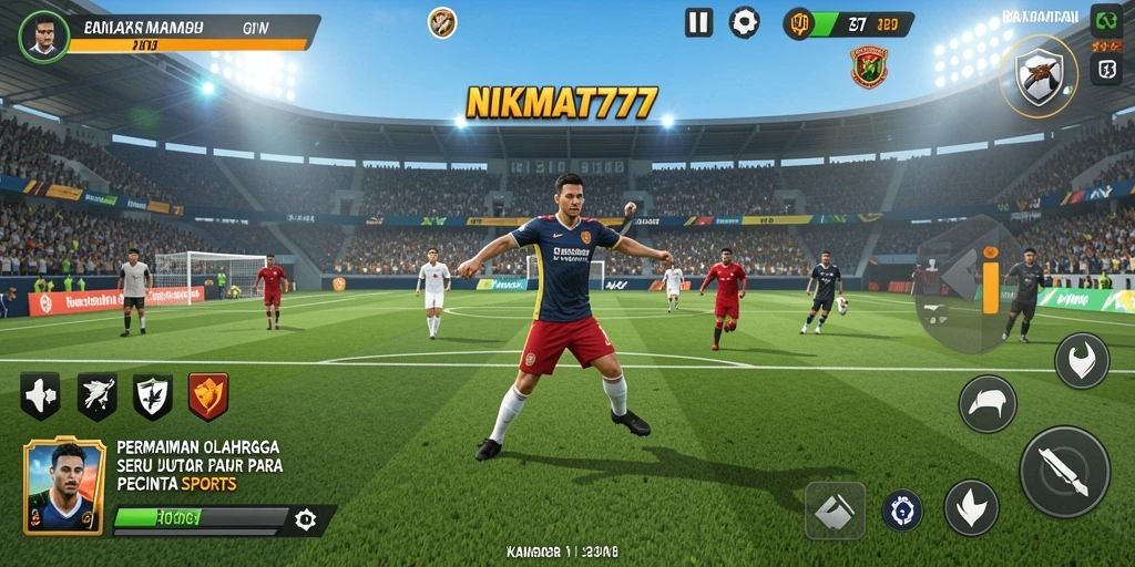 Screenshot gameplay NIKMAT777 menampilkan aksi olahraga yang seru.