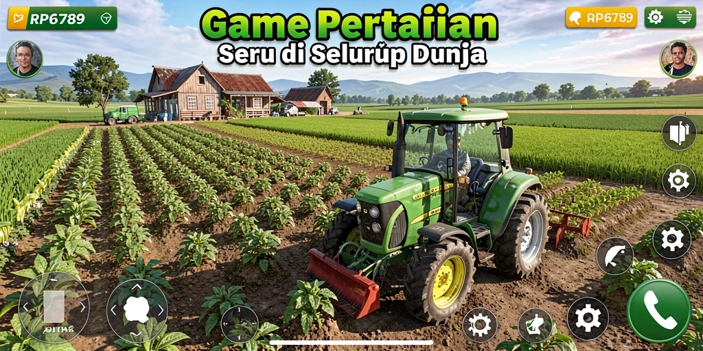 Tampilan gameplay RP6789 menampilkan petani yang merawat ladangnya.