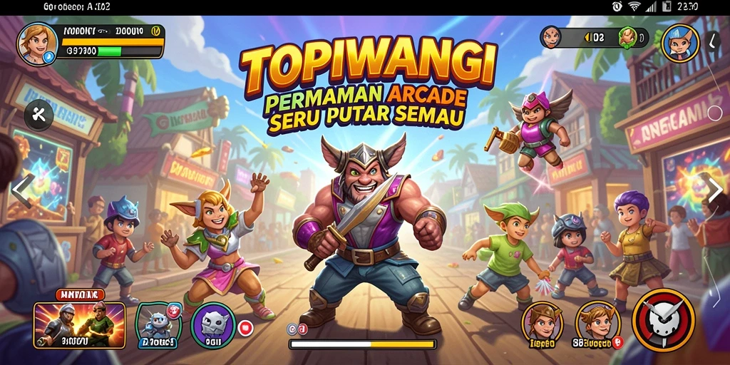 Screenshot gameplay TOPIWANGI menampilkan keseruan dan tantangan permainan arcade.