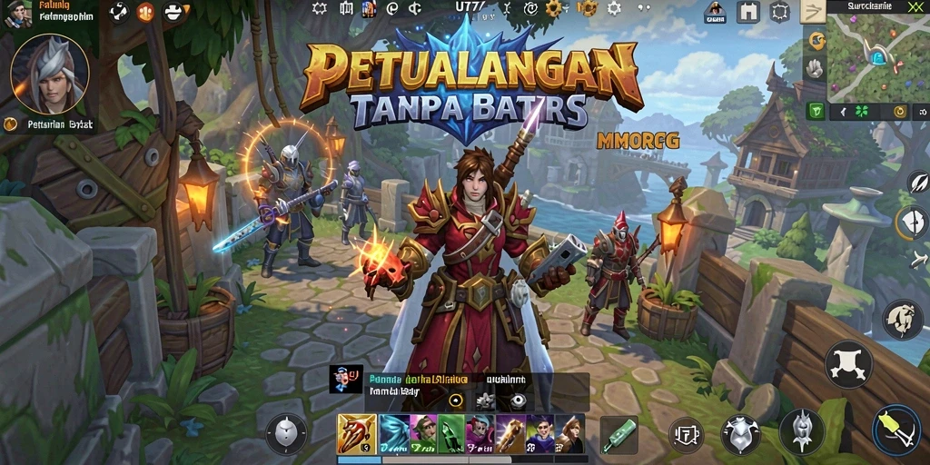 Tampilan seru gameplay UT77 dalam dunia MMORPG yang penuh petualangan.