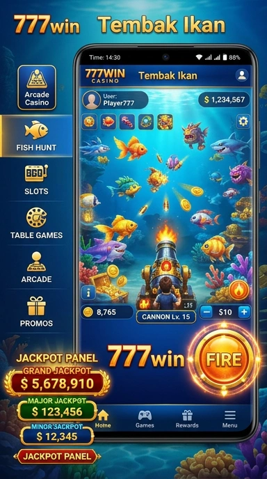 Menu kategori di 777win yang memudahkan pencarian aplikasi.